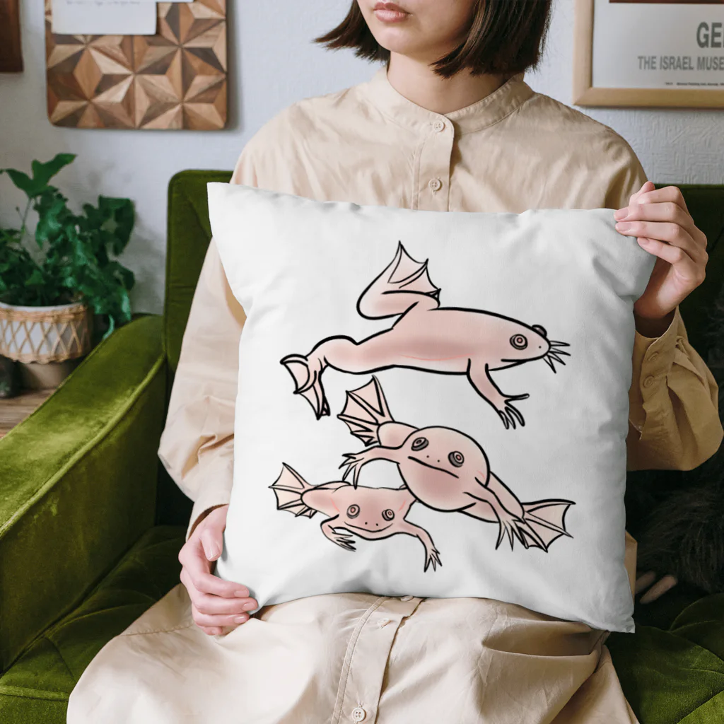 RURIBOSHI_ROCKの連なるアフリカツメガエル(アルビノ) Cushion