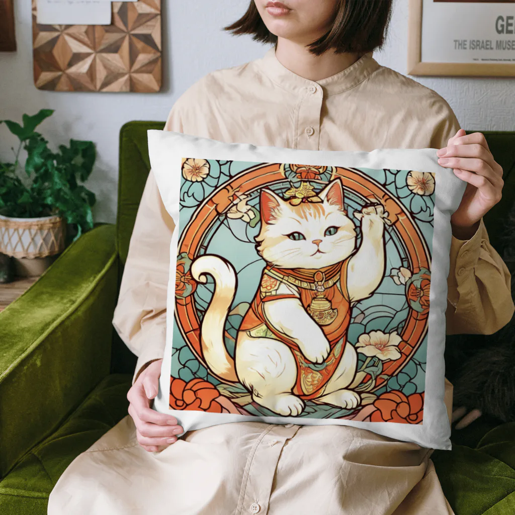 ゆまちゃんの開運雑貨屋さんの集客用子招き猫 Cushion