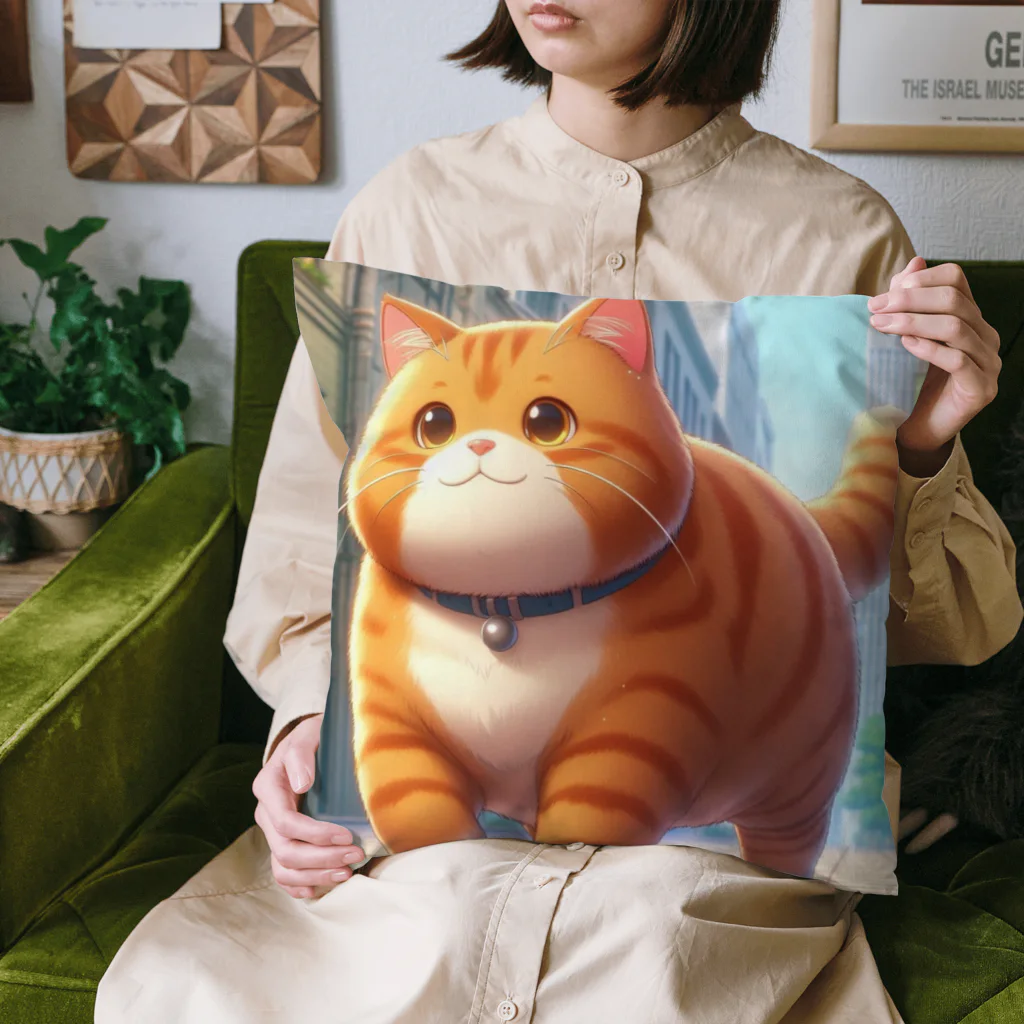 レールファン&スピリチュアルアイテムショップのデブ猫 Cushion