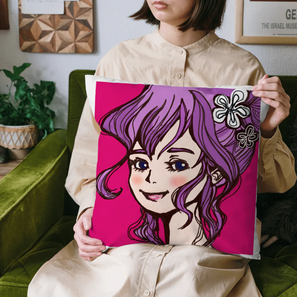 にじわたりねこの結い髪 Cushion