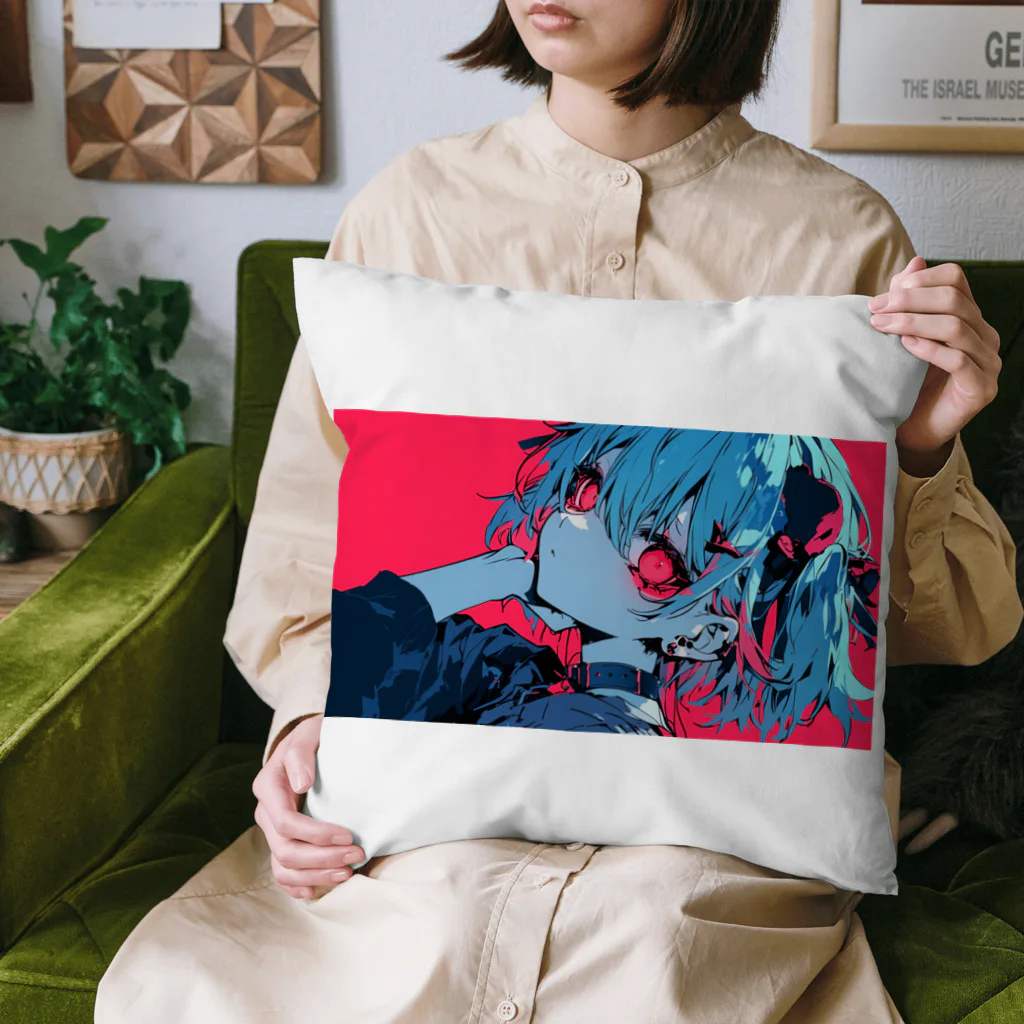 as -AIイラスト- の赤目の子 Cushion