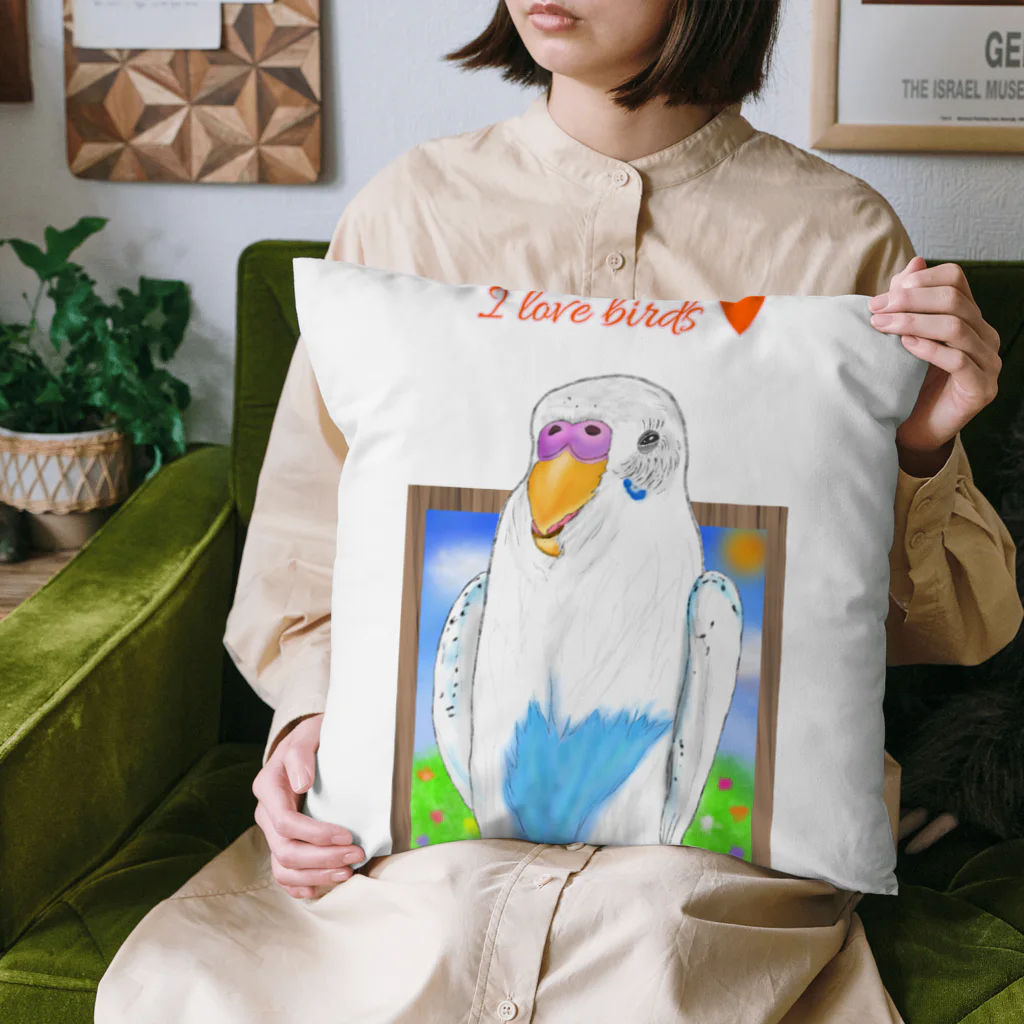 Lily bird（リリーバード）のどーん！とピーコちゃん ロゴ入り① Cushion