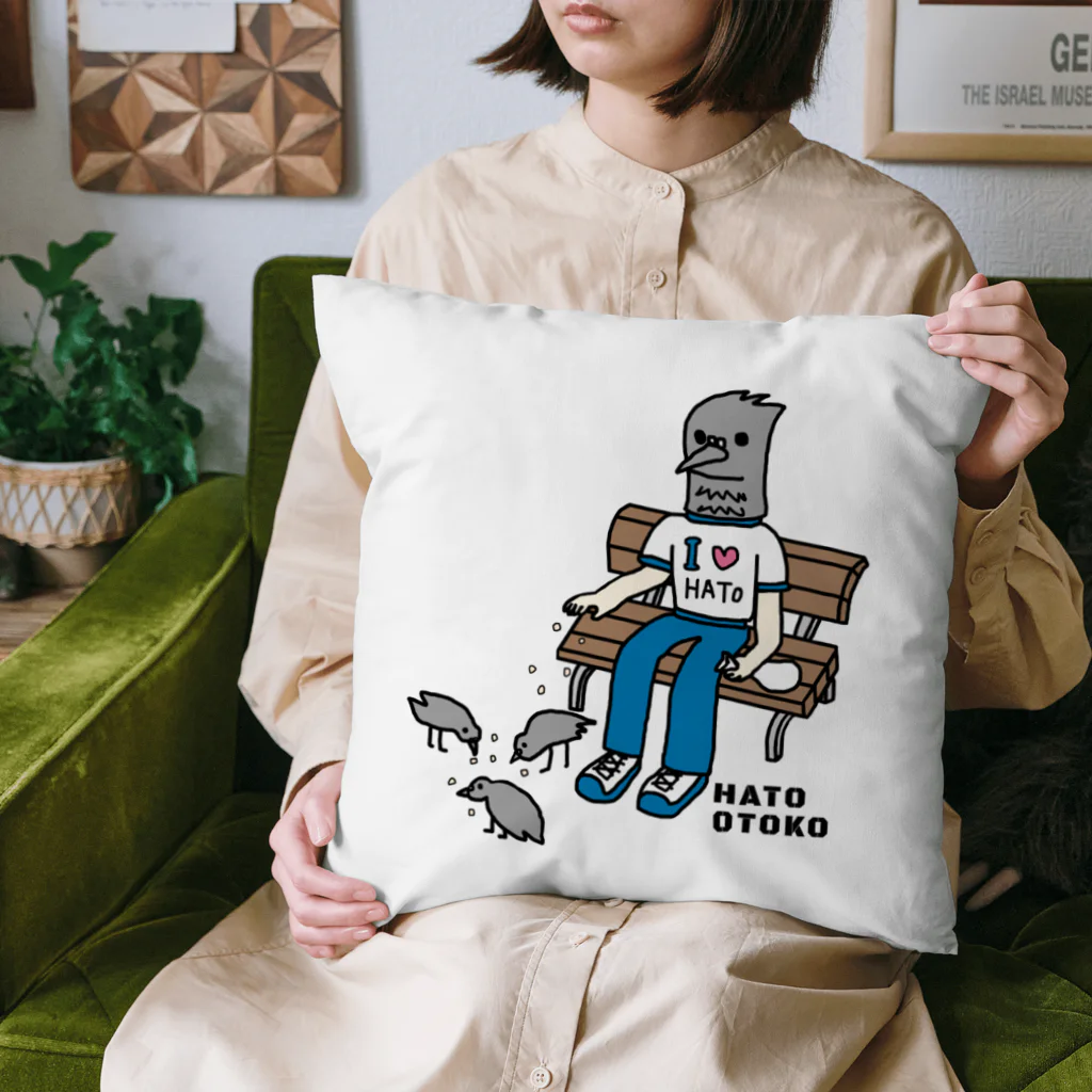 すとろべりーガムFactoryのハトにエサをやるハト男 Cushion