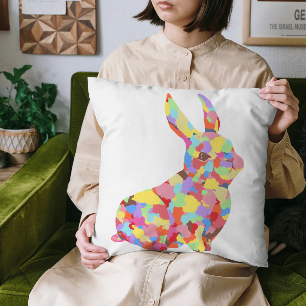 meiroのカラフルなウサギ Cushion