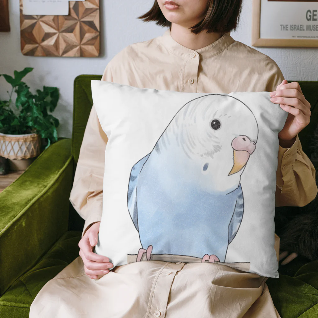 まめるりはことりのおしゃまな止まり木セキセイインコちゃん【まめるりはことり】 Cushion