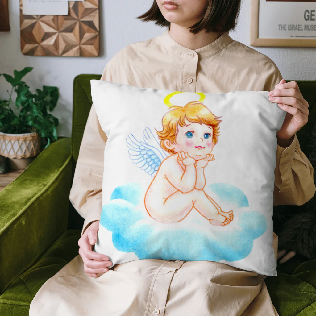  Pastel Design Art 天使のお部屋の夢見る子天使 Cushion