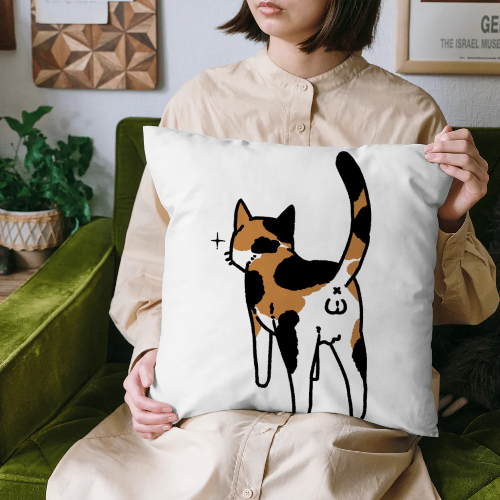 Riotoのねこけつω（三毛猫） Cushion