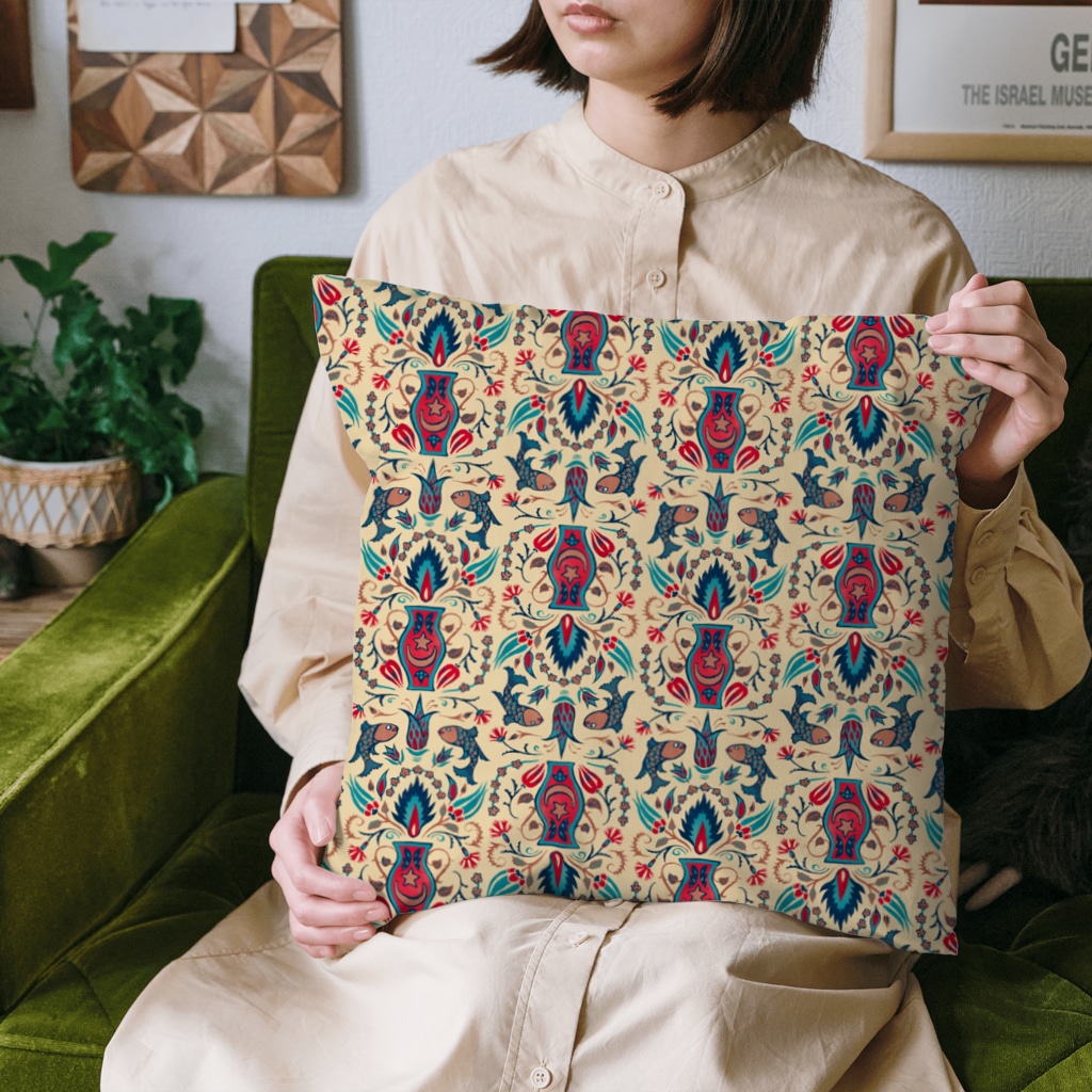Akane Yabushita SUZURI Shopのトルコのイズニックタイル【ティール】 Cushion