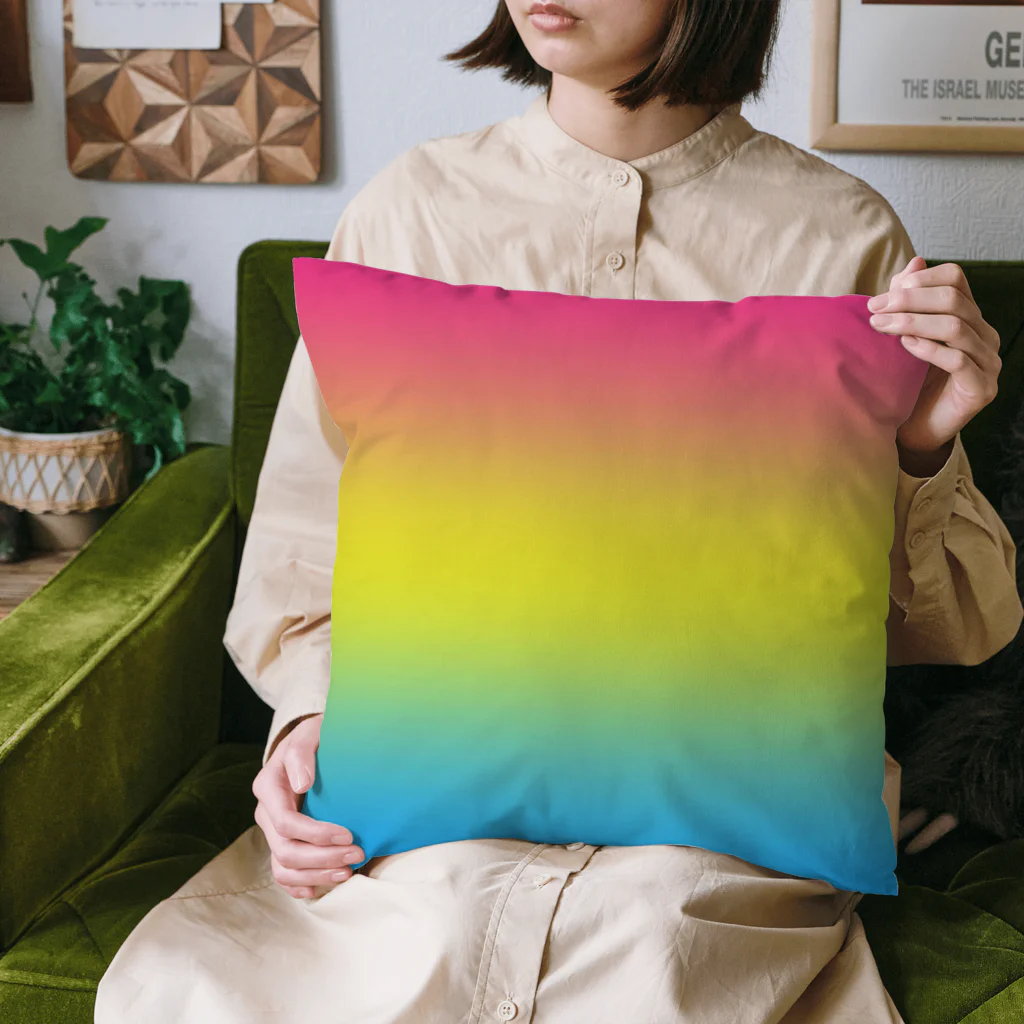 ぽぬぞぬのグラデーション　プライドフラッグ　パンセクシュアル Cushion