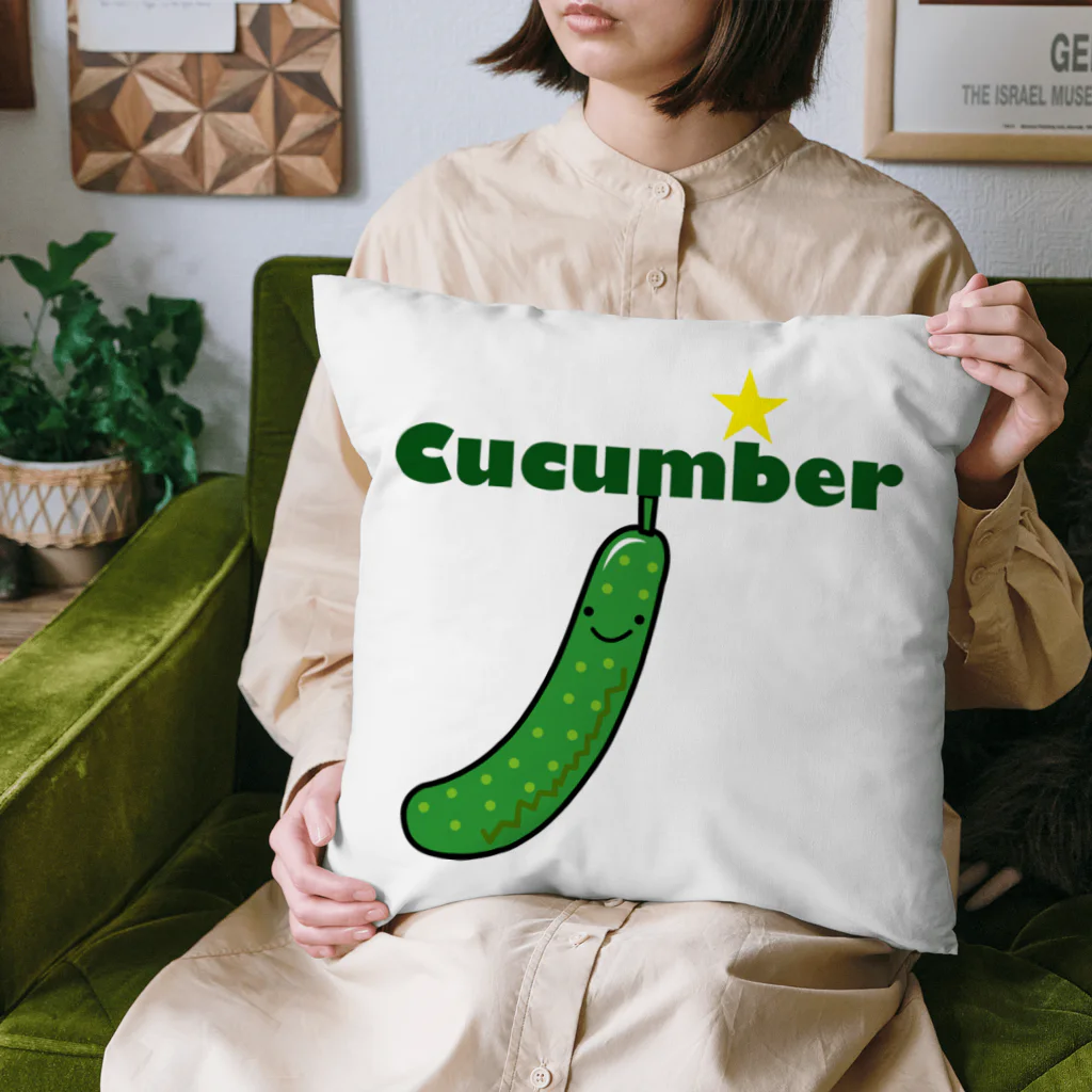 ゴロニャーのダサT屋さんのきゅうりグッズ　きゅうり農家さんに売れています Cushion