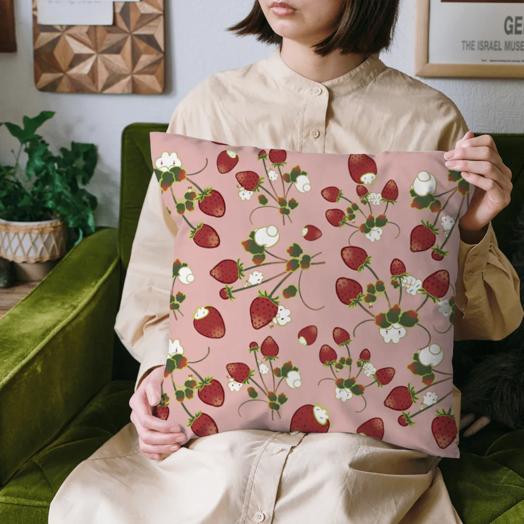 この世のうさ屋のいちごうさピンク Cushion