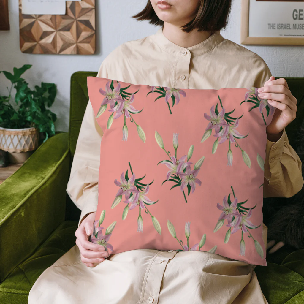 あおちゃん商会のThunberg Lily （スカシユリ） ピンク Cushion