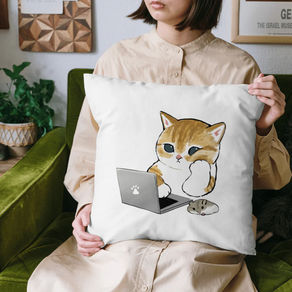 mofusandの在宅勤務にゃん Cushion