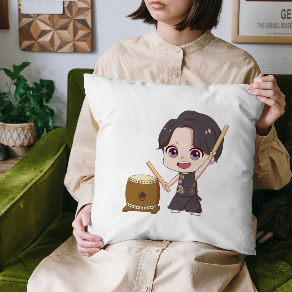 佐藤晃弘のショップの太鼓あっきー（ワンポイント） Cushion