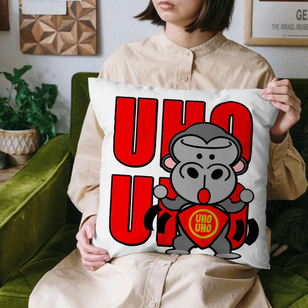 オリジナルデザインTシャツ　SMOKIN'のUHOUHOゴリッキー(腹かけバージョン) Cushion
