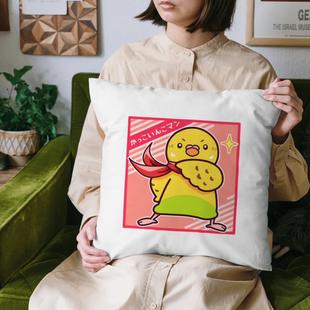 ラーチュウのかっこいんこマン(赤)Tシャツ Cushion