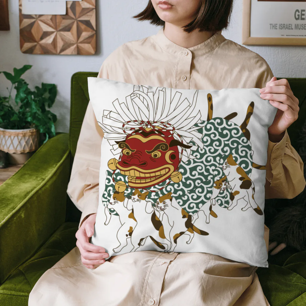 Amiの三毛猫の獅子舞遊び Cushion