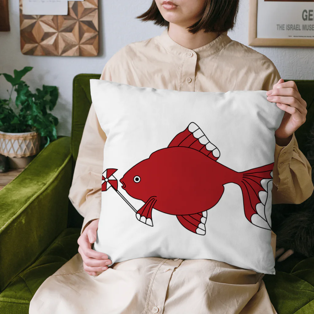 Amiの風車赤金魚 Cushion