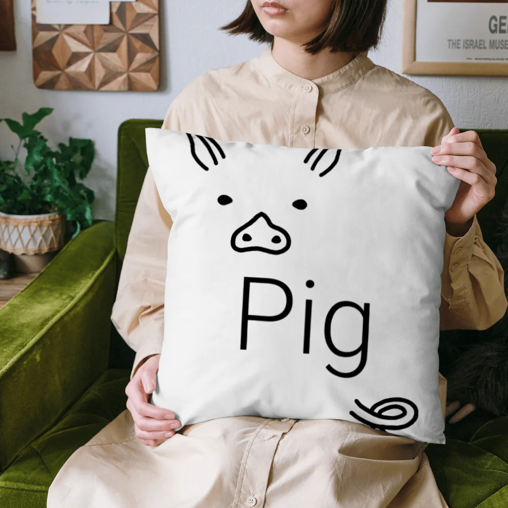 生物＝ケモノのヲ店のどうかしているブタ Cushion