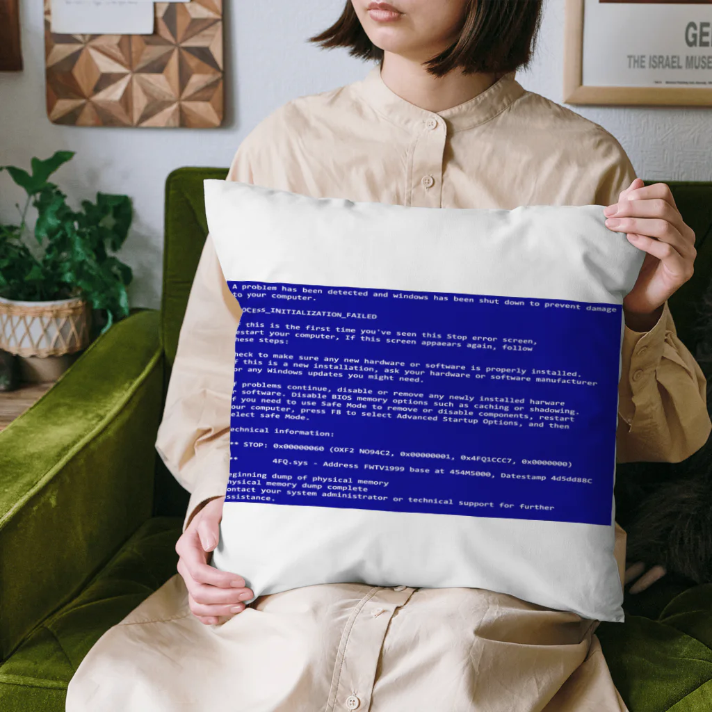 Ａ’ｚｗｏｒｋＳの一番コワいヤツ　ブルースクリーン Cushion