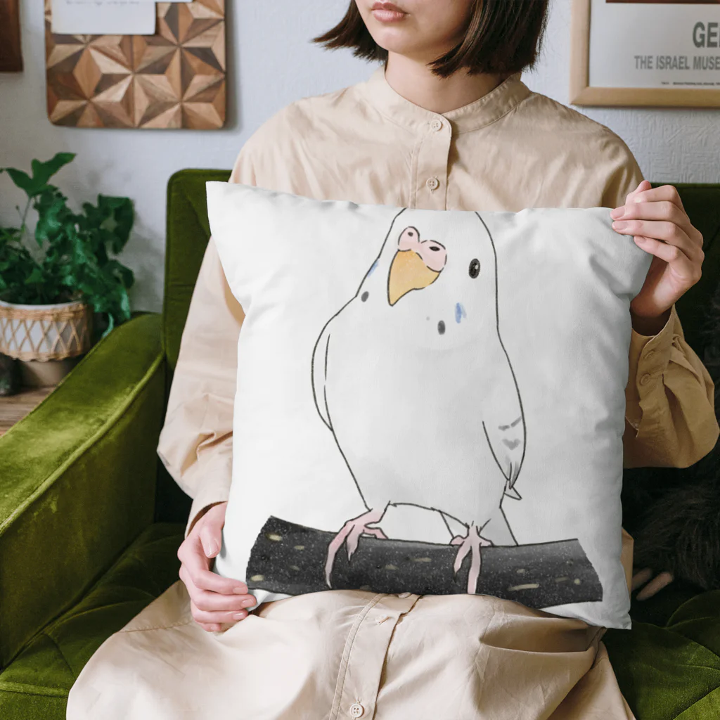 まめるりはことりのまったりセキセイインコちゃん【まめるりはことり】 Cushion