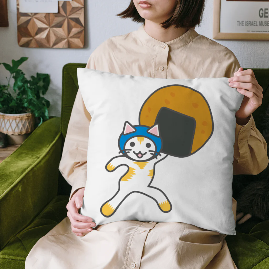 ヨープキャンが気になったのせんべいねこ Cushion