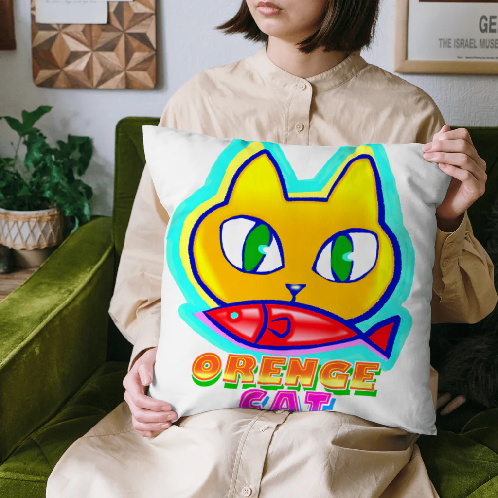 ✨🌈✨ユラクラカン🇯🇵 ✨🌈✨の🍊🐈 オレンジキャット🍊🐈　ライト Cushion