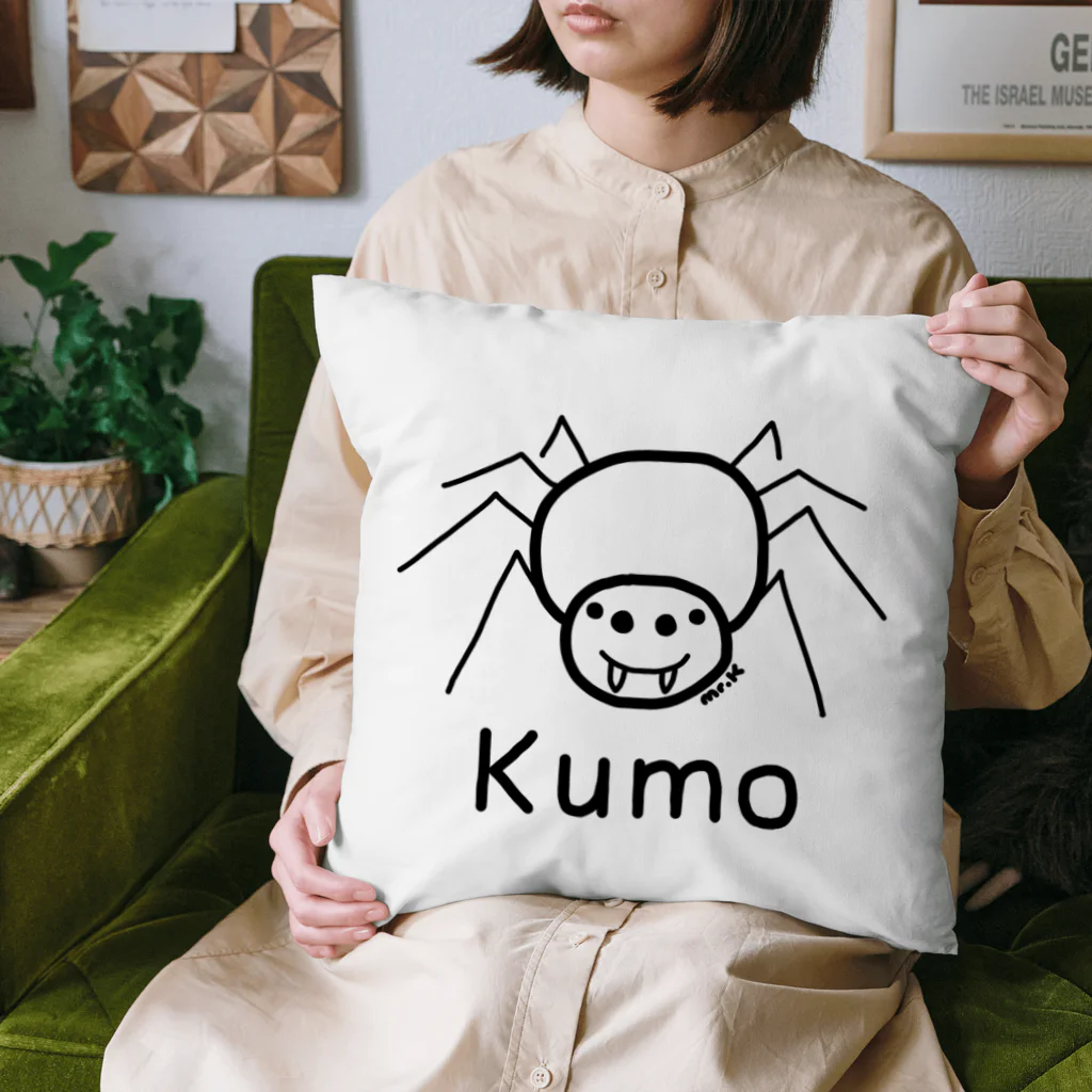 MrKShirtsのKumo (クモ) 黒デザイン Cushion