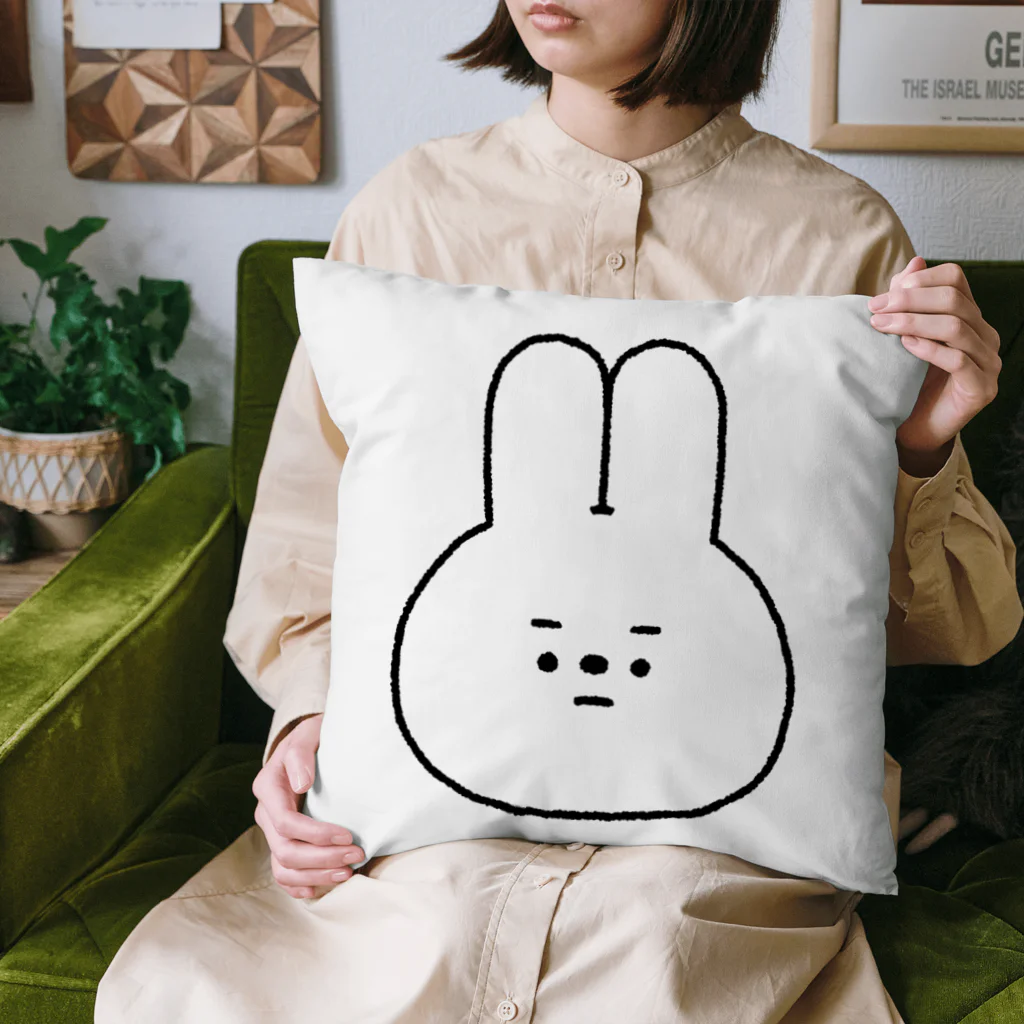 こつｗのおみせの量産うさぎ まゆげ ver.ホワイト Cushion