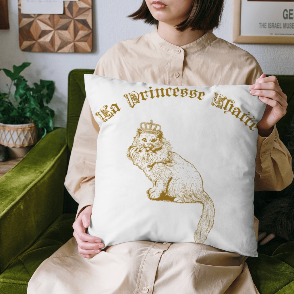 海賊猫 cocoのDonation Items for cats 『La Princesse Chatte』猫姫👑猫の王女様👑パリ Cushion
