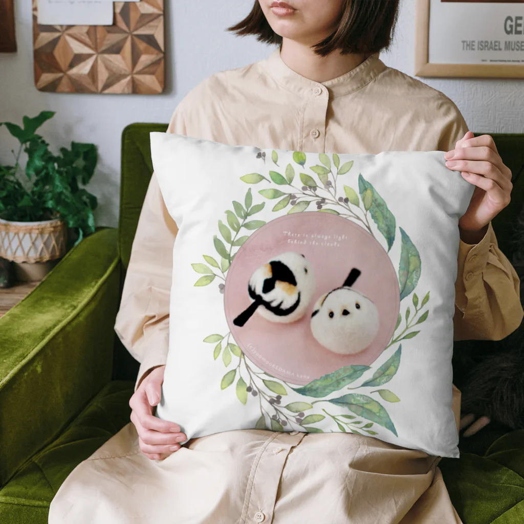 羊毛けだまkanaのおまんじゅうシマエナガちゃん Cushion