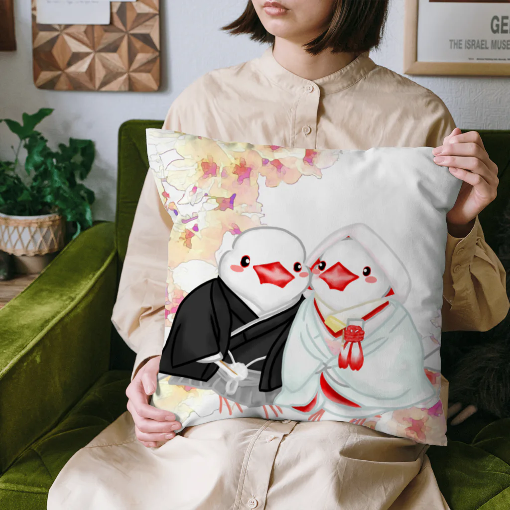 Lily bird（リリーバード）の和婚文鳥ず Cushion