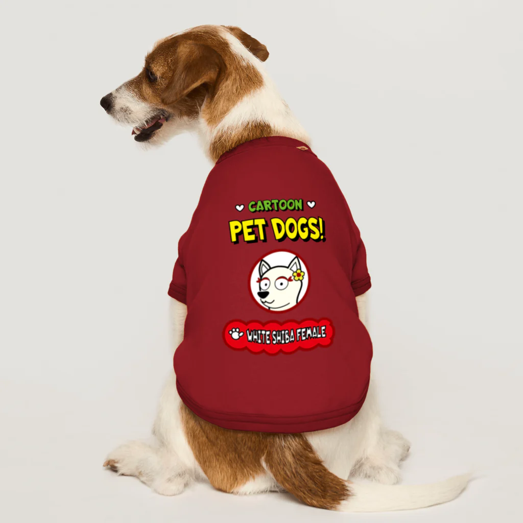 CARTOON PETDOGSの【1114F】C･PETDOGS『White Shiba Female』ドッグＴシャツ ドッグTシャツ