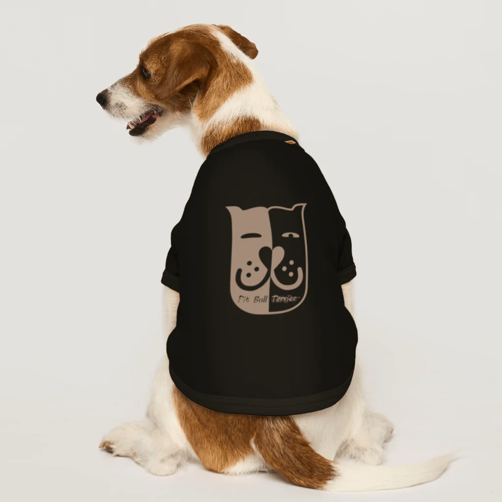 DOGECOのハーフスケルトン・ピットブルテリア Dog T-shirt