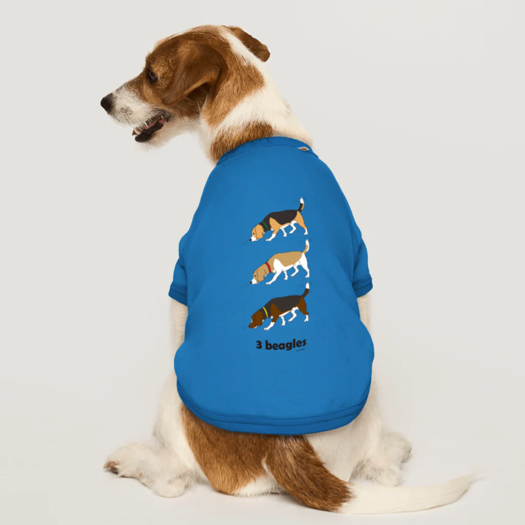 beagle meter the shopの3 beagles #001 ドッグTシャツ