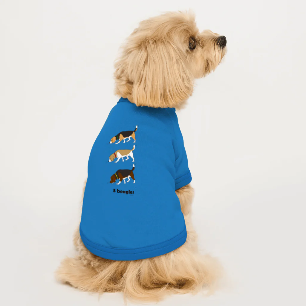 beagle meter the shopの3 beagles #001 ドッグTシャツ