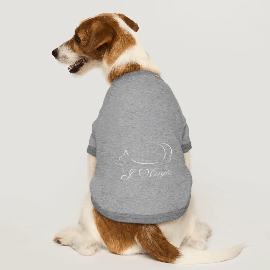 ORCATのI Love Corgis 尻尾あり（ロゴホワイト） Dog T-shirt