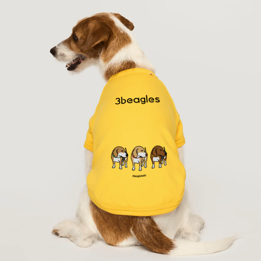 beagle meter the shopの3 beagles #003 ドッグTシャツ