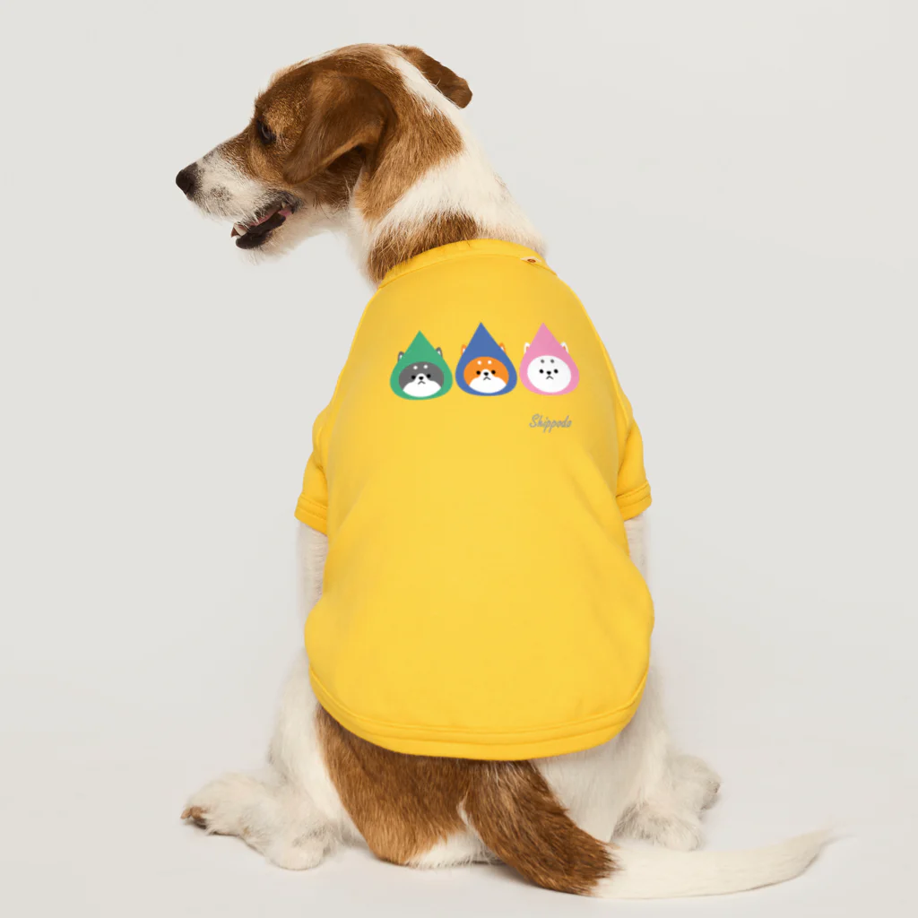 しっぽ堂のとんがり帽子の柴犬たち ドッグTシャツ