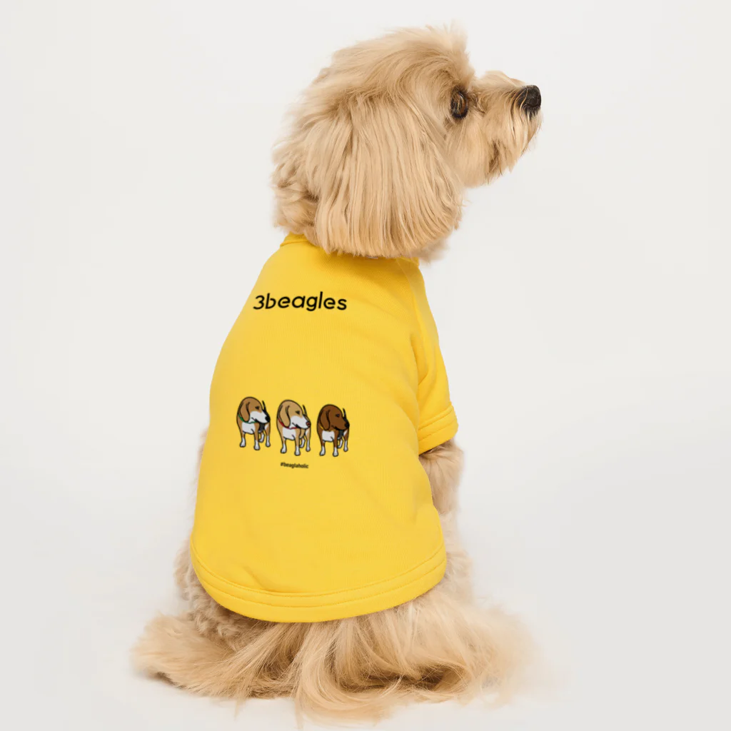 beagle meter the shopの3 beagles #003 ドッグTシャツ