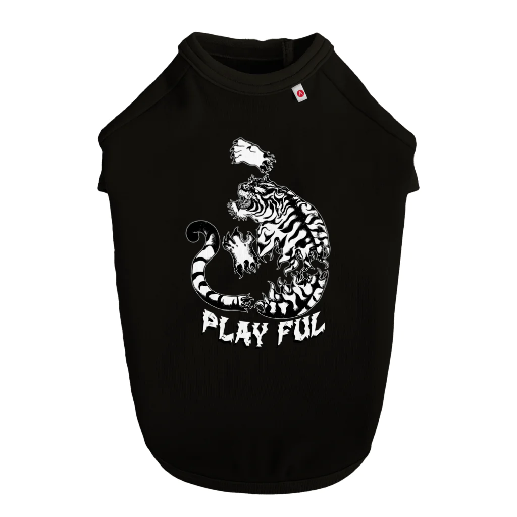 PLAY　FULのWhiteTIGER ドッグTシャツ