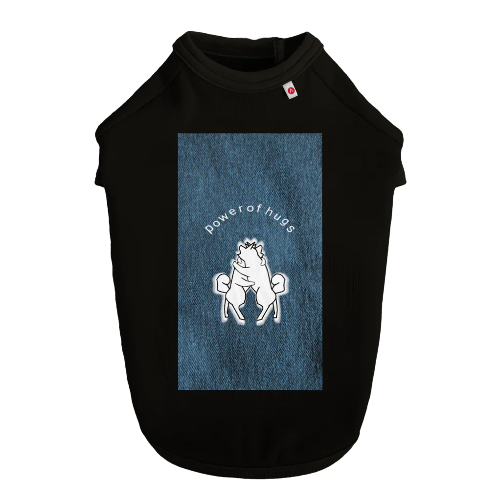 いっぷく処 てんてんのハグの力(デニム背景) Dog T-shirt