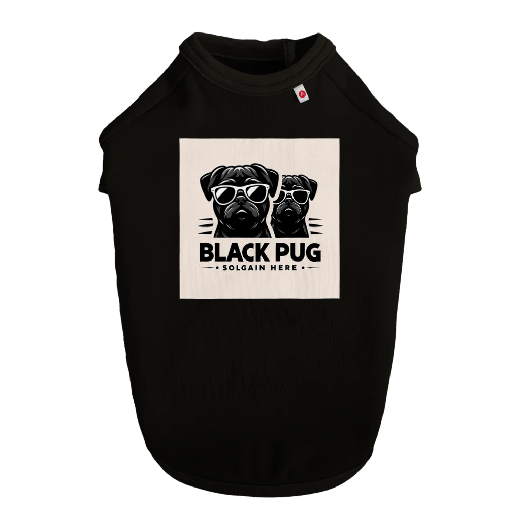 黒パグ🖤Black Pug laboratory🖤のdangerous Pug series Dog T-shirt