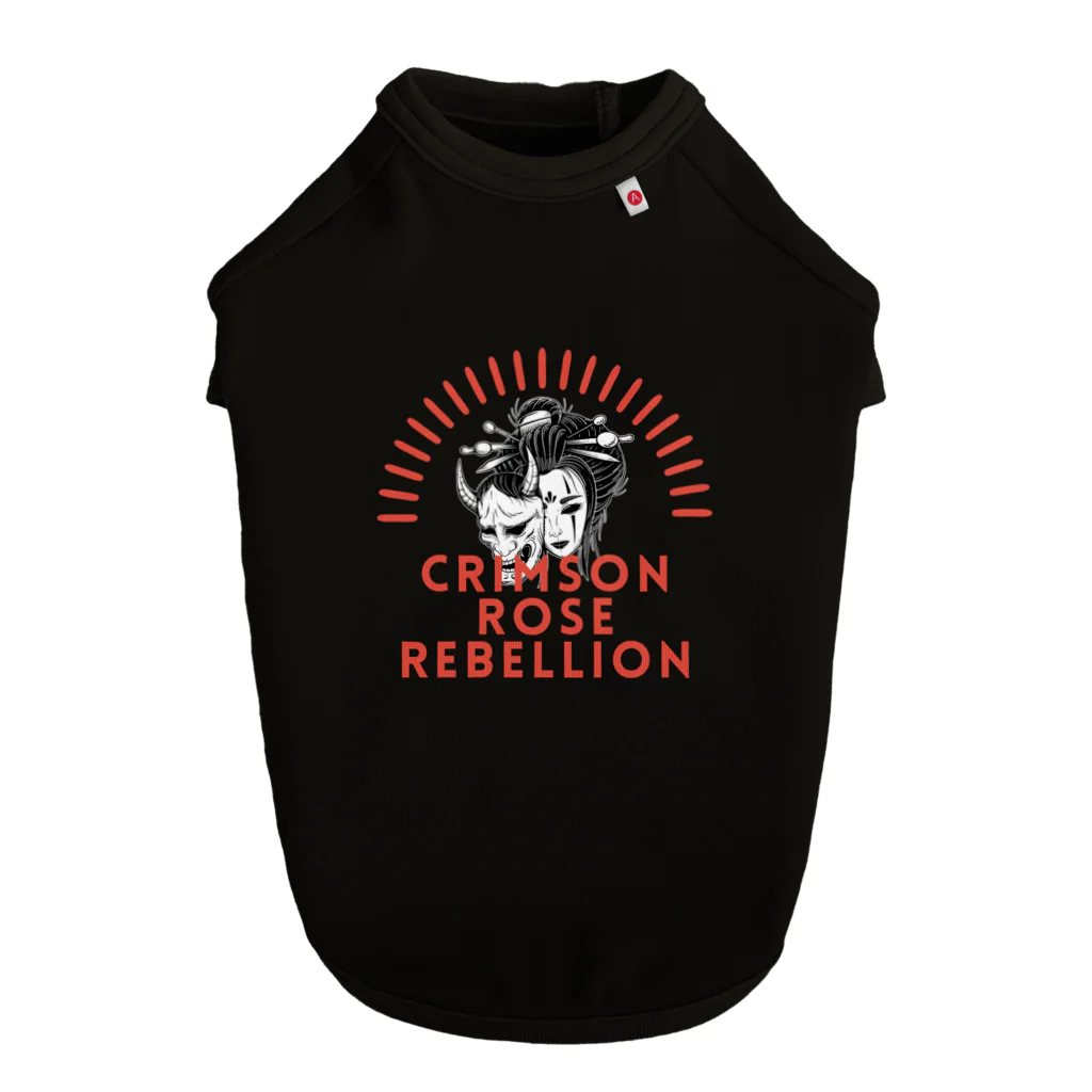 CHIBE86のCrimson Rose Rebellion Dog T-shirt