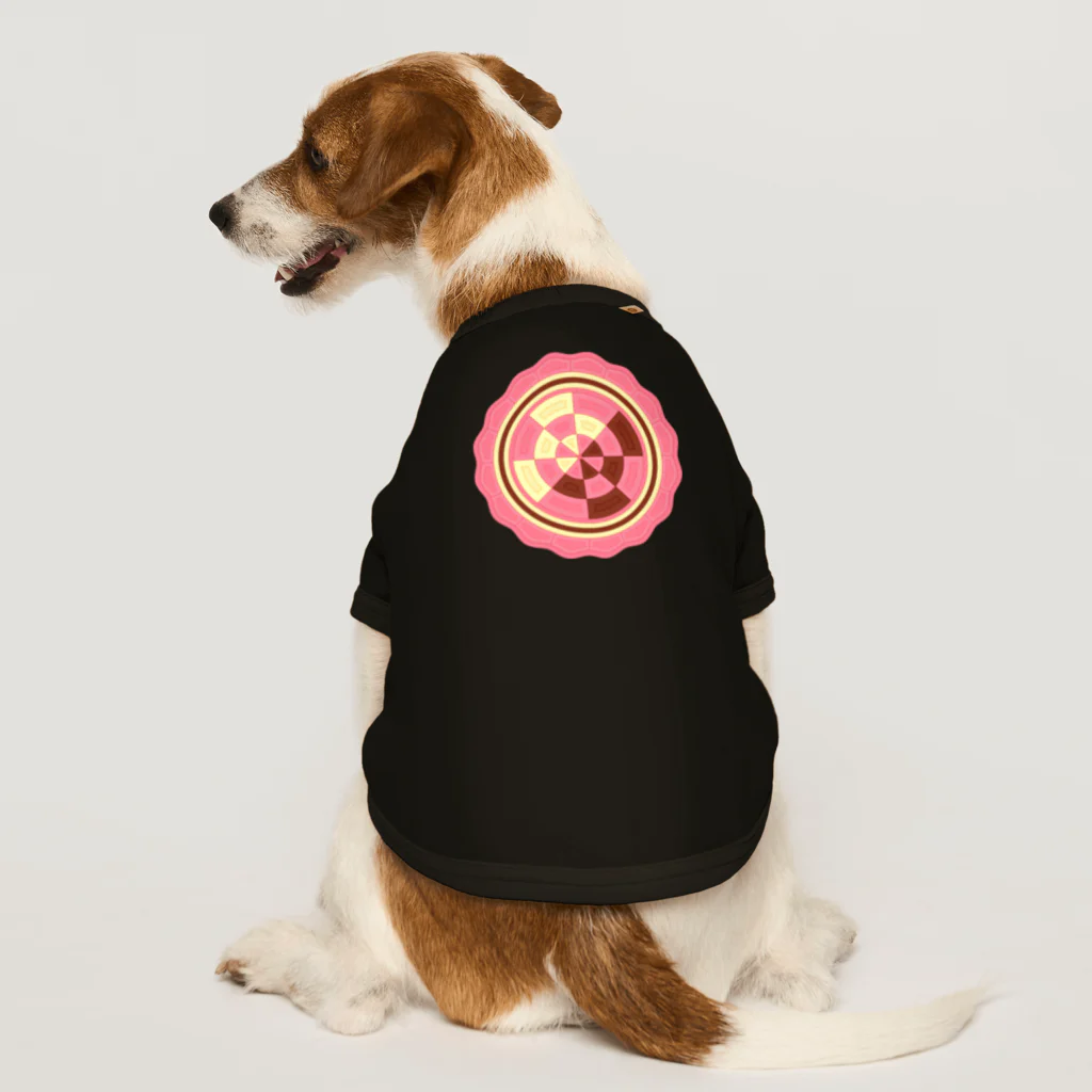 ハナドリカ SUZURI店の花の形の板チョコ(苺) Dog T-shirt