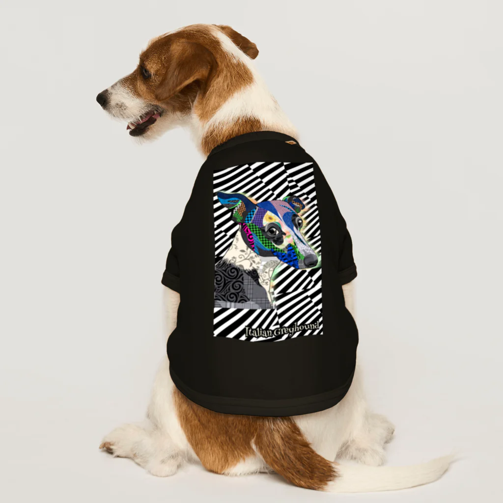 ハデ犬グッズ部門のアートなイタグレ(ドッグTシャツ用) Dog T-shirt