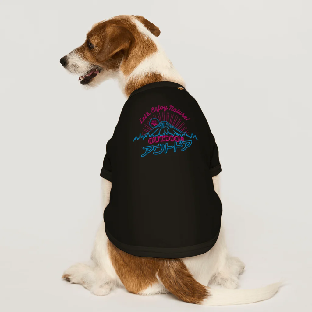 LONESOME TYPE ススのアウトドア（ネオン富士山） Dog T-shirt