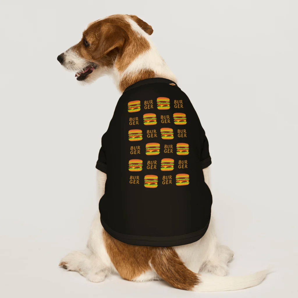 キッズモード某のハンバーガーロゴ柄 Dog T-shirt