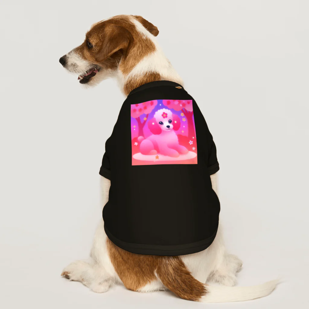 ふぇありぃているのお花見犬 ドッグTシャツ