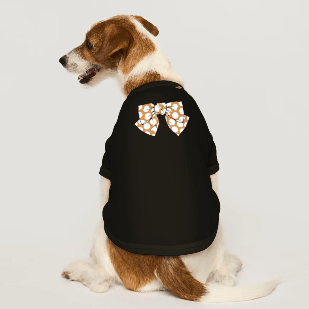 Drecome_Designのドットリボン(ブラウン) Dog T-shirt